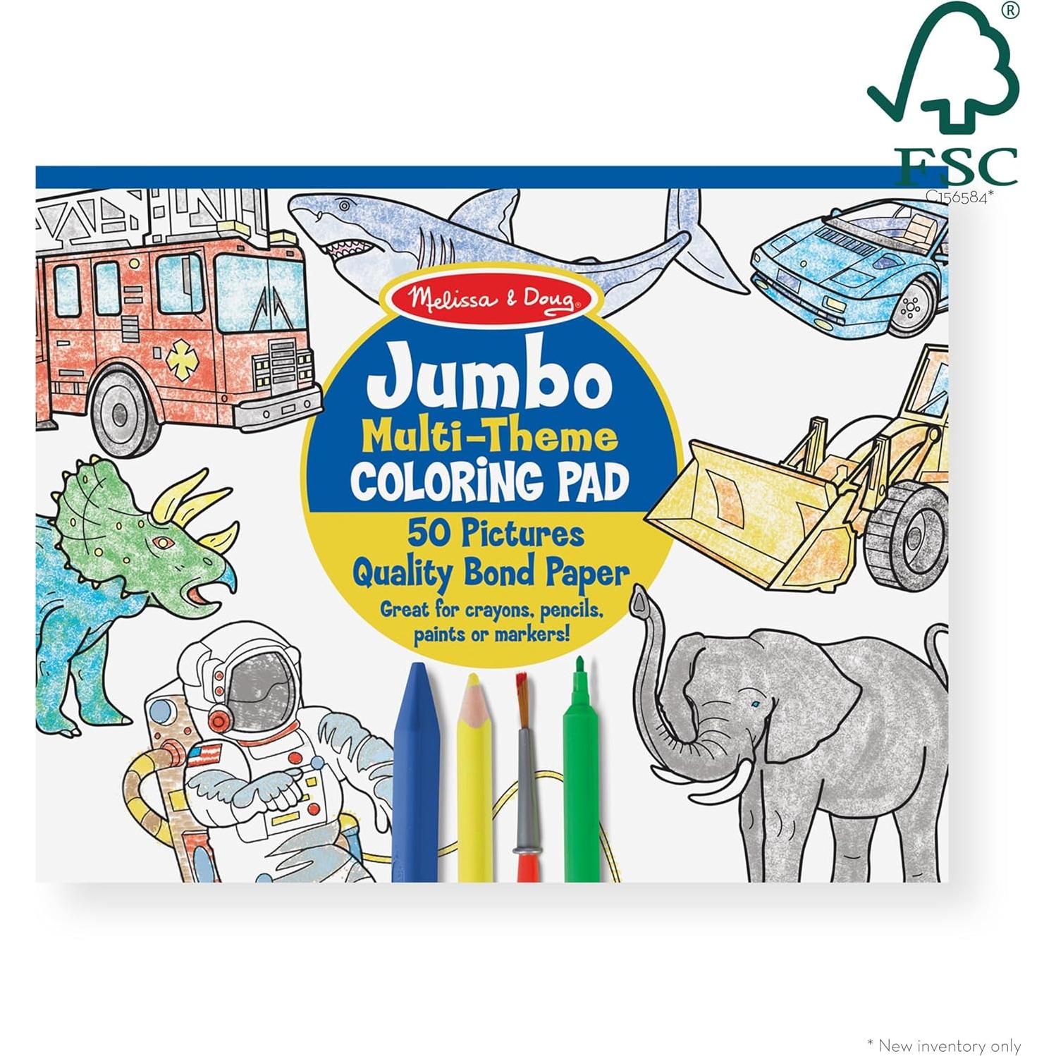 Cuadernos para Colorear Jumbo Melissa & Doug 3-Pack - Animales y Más