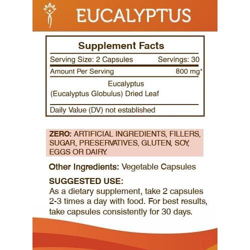 Cápsulas de Eucalipto 800 mg Secretos de la Tribu - 60 Unidades