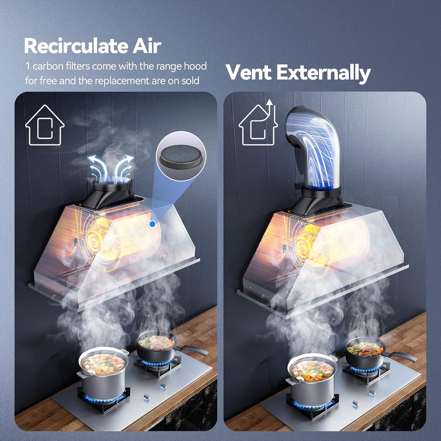 Campana Extractora HisoHu 30" Inoxidable 900 CFM Control Táctil