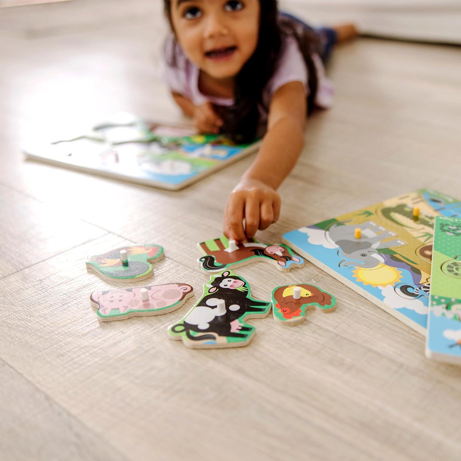 Rompecabezas de Clavos de Madera Melissa & Doug 4-Pack