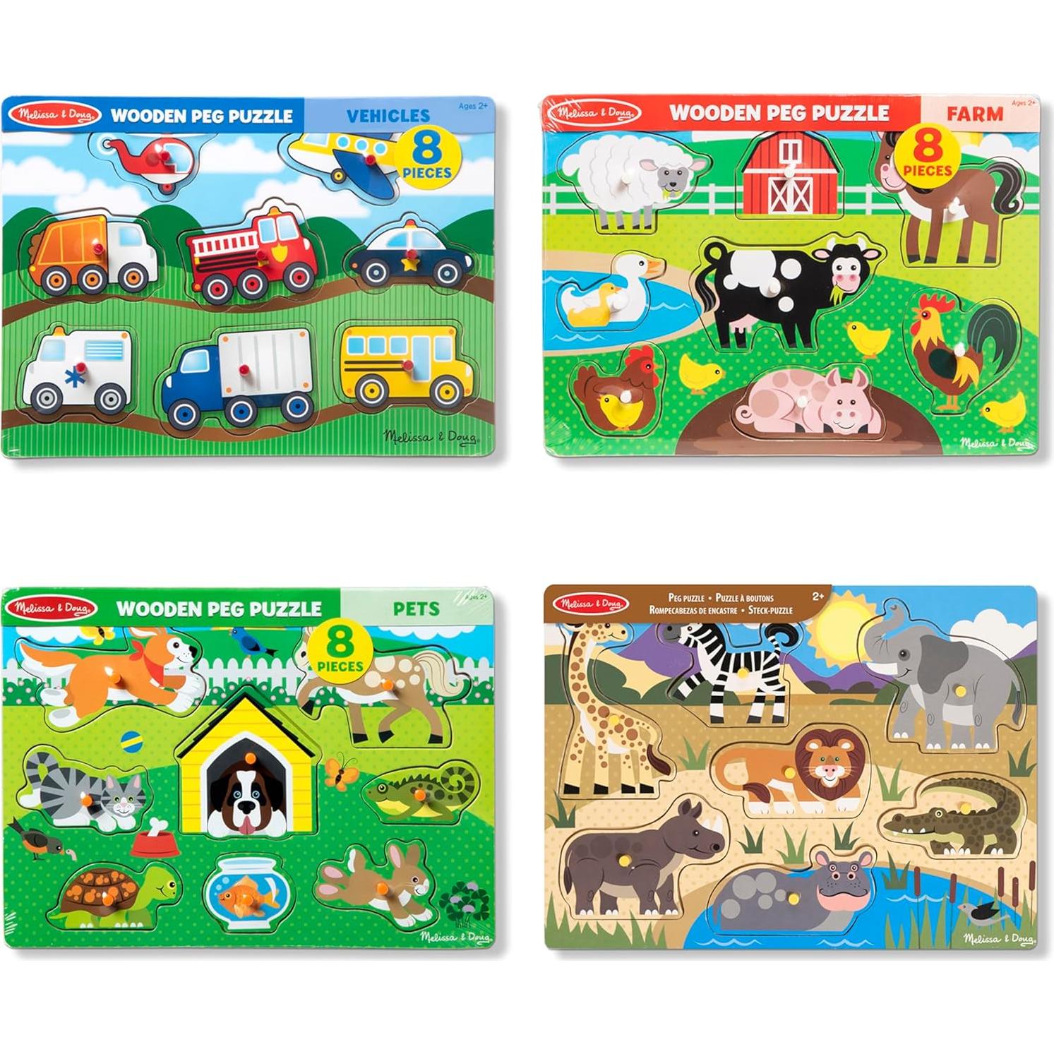 Rompecabezas de Clavos de Madera Melissa & Doug 4-Pack