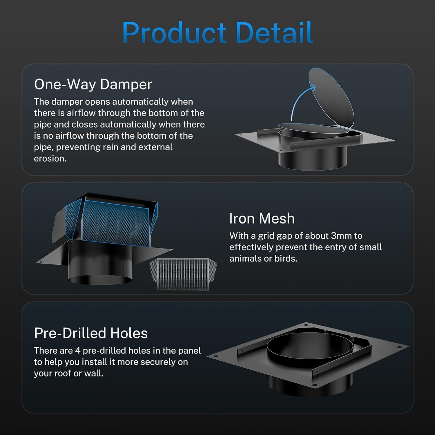 Tapa de Ventilación de Techo 4" Hon&Guan con Comp puerta