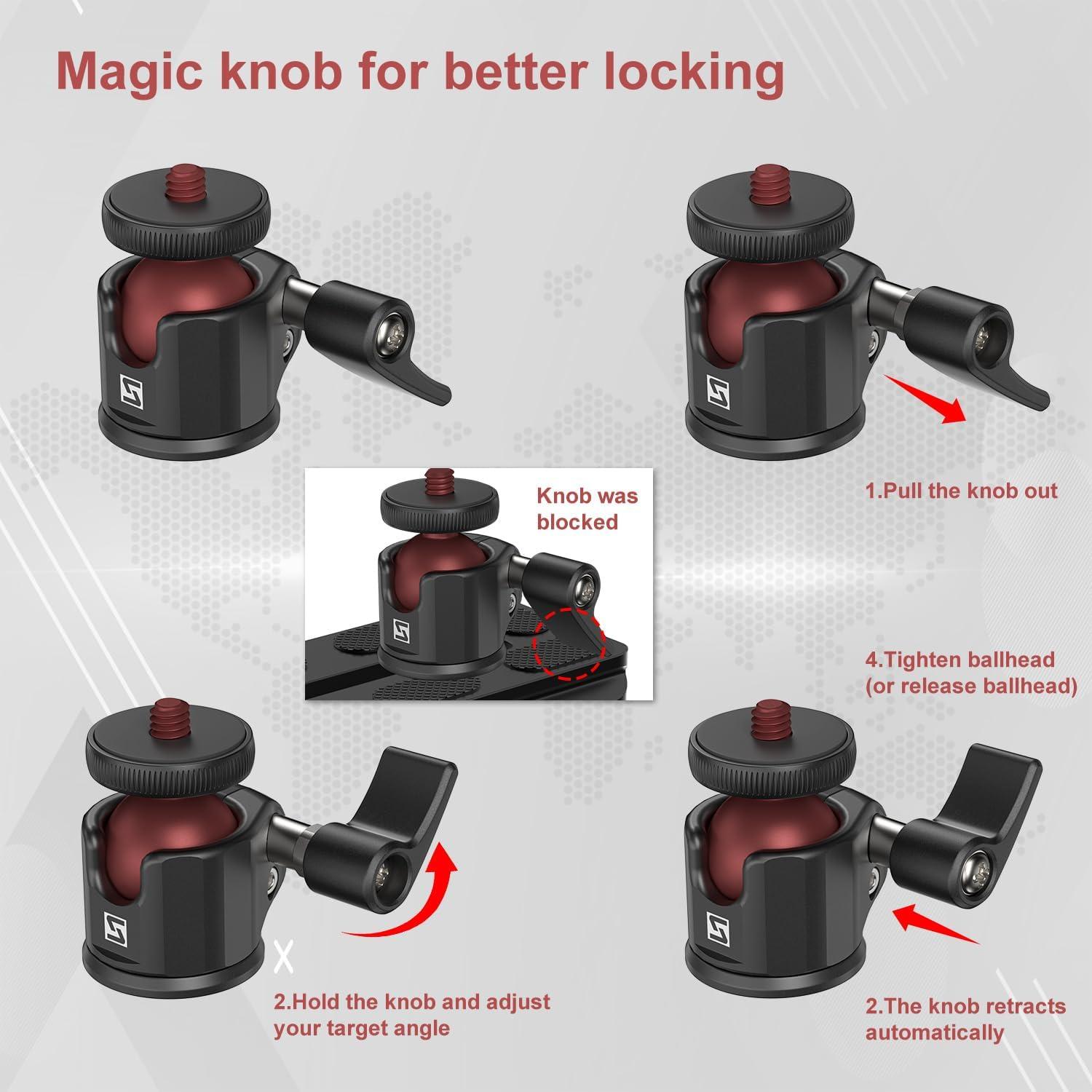 Cabezal de bola mini SIOTI ultra mini 18mm 360° rotación