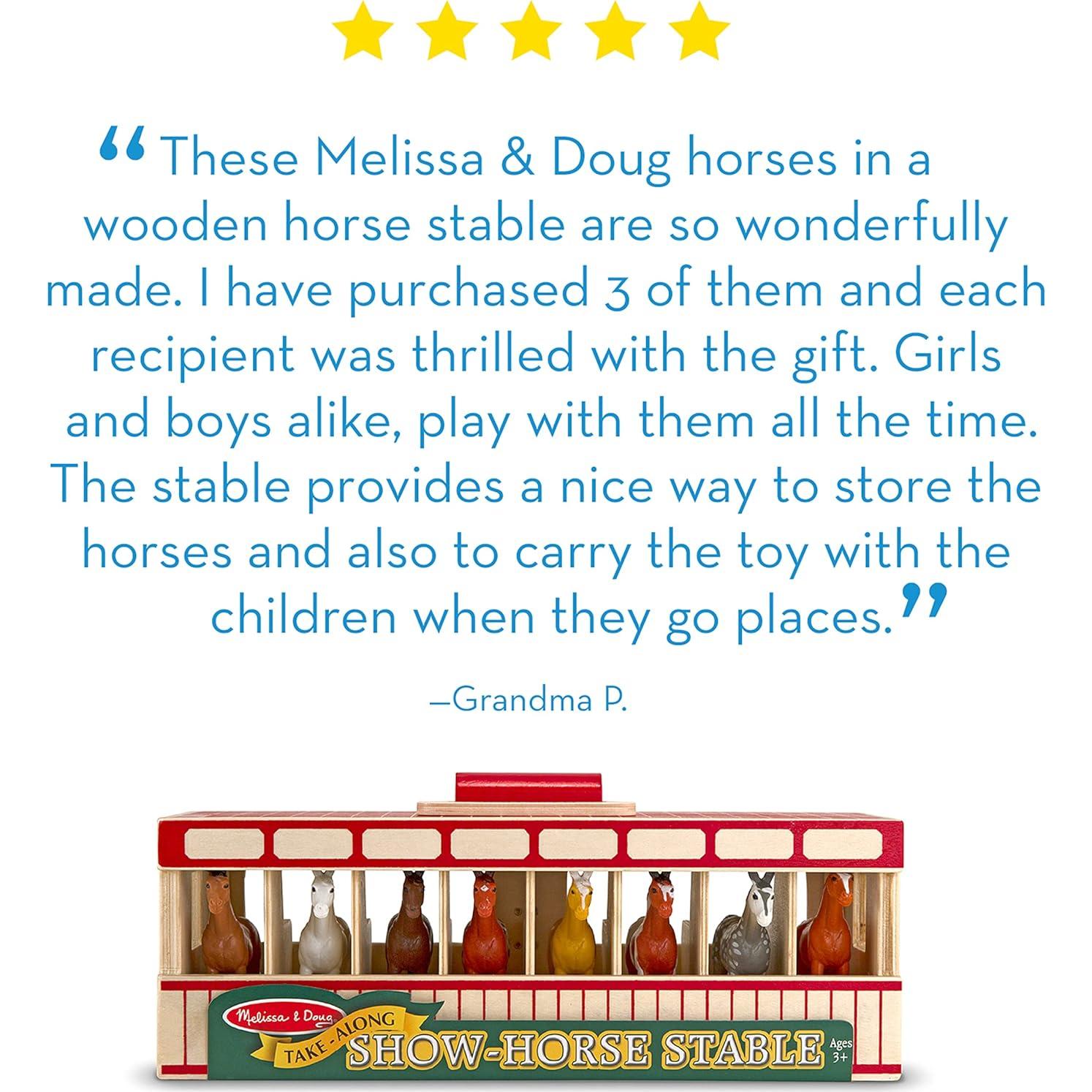 Juego de Establo de Caballos Melissa & Doug con 8 Juguetes