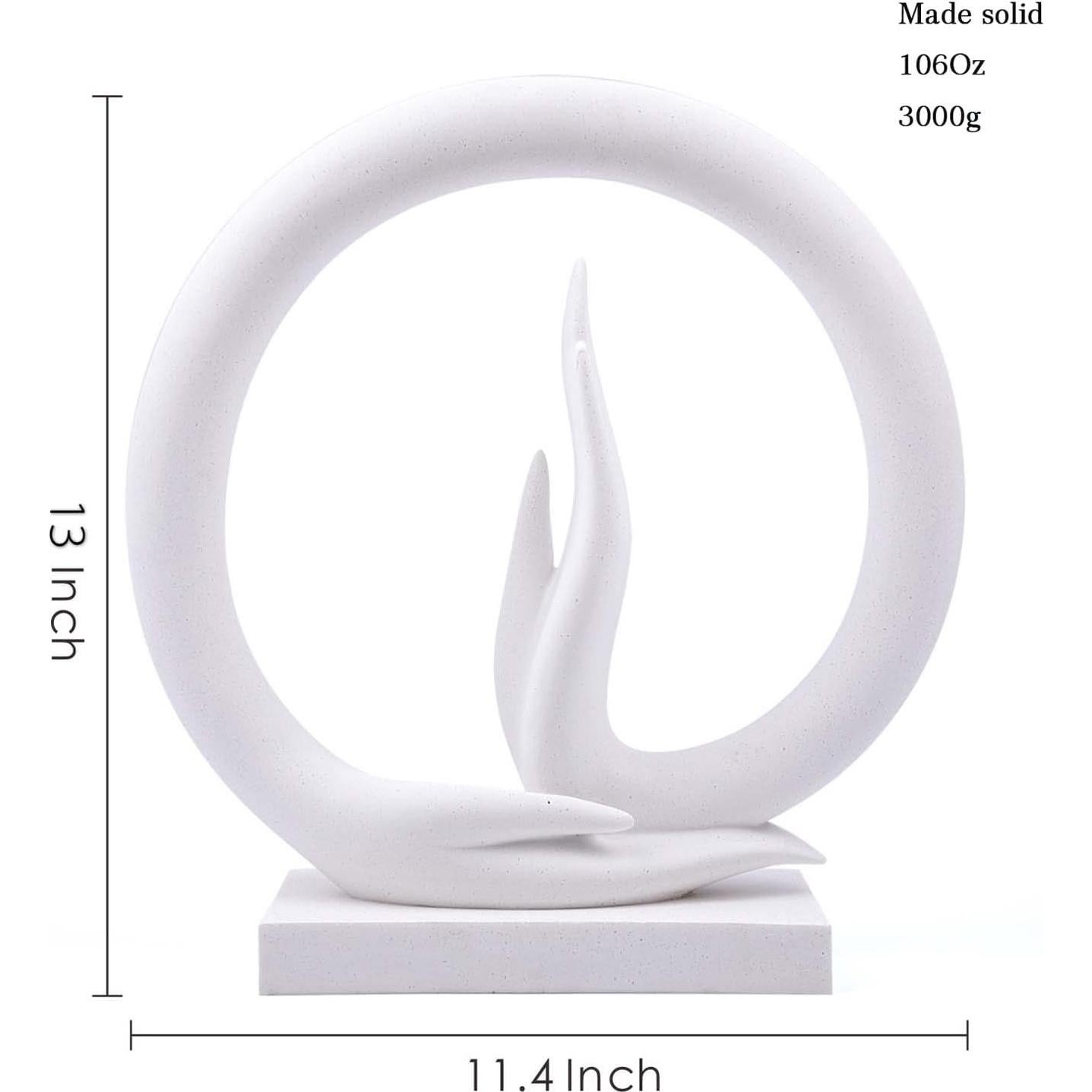 Estatua Mano de Buda Carefree Fish 29x33cm Arenisca Blanca