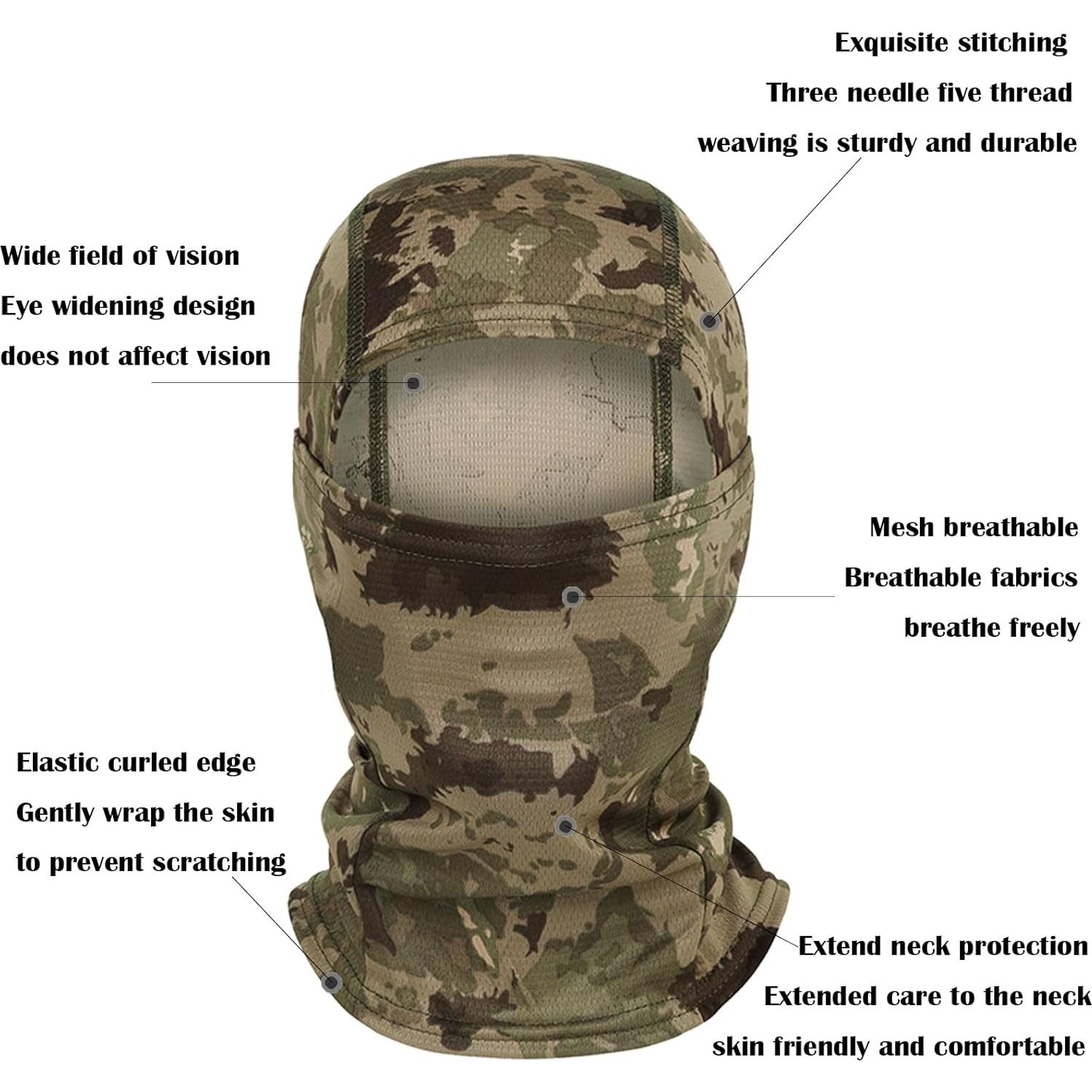 6PCS Máscaras Balaclava Camo Unisex para Esquí y Motocicleta