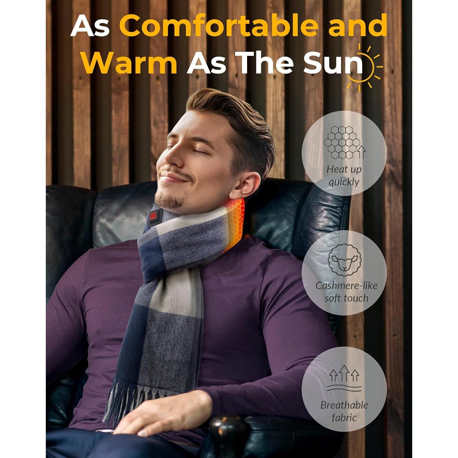 Bufanda Calentada Grafeno 5000mAh Azul para Hombre y Mujer