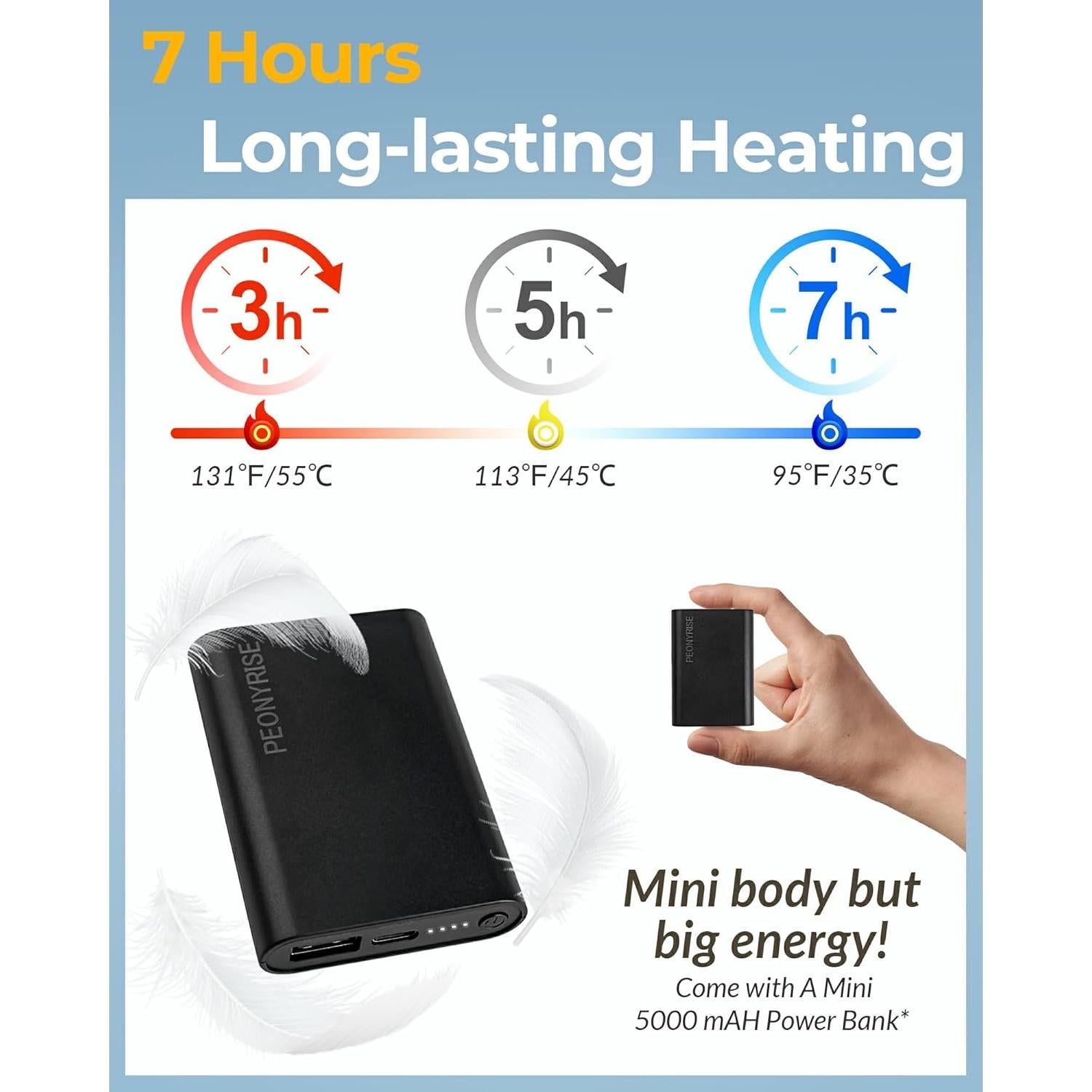 Bufanda Calentada Grafeno 5000mAh Azul para Hombre y Mujer