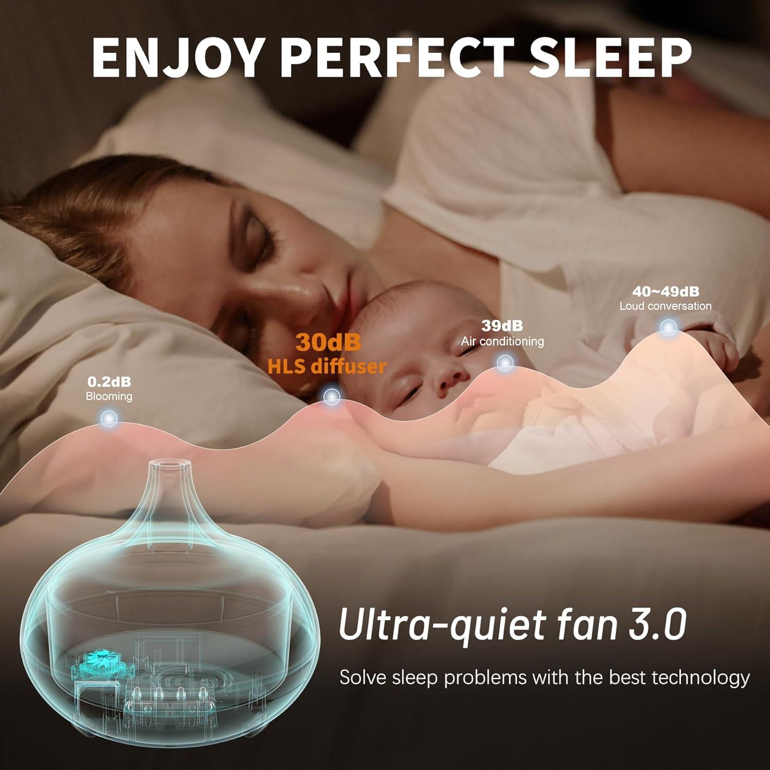 Difusor de Aroma HLS H-1 Beige 550ml Humidificador Silencioso