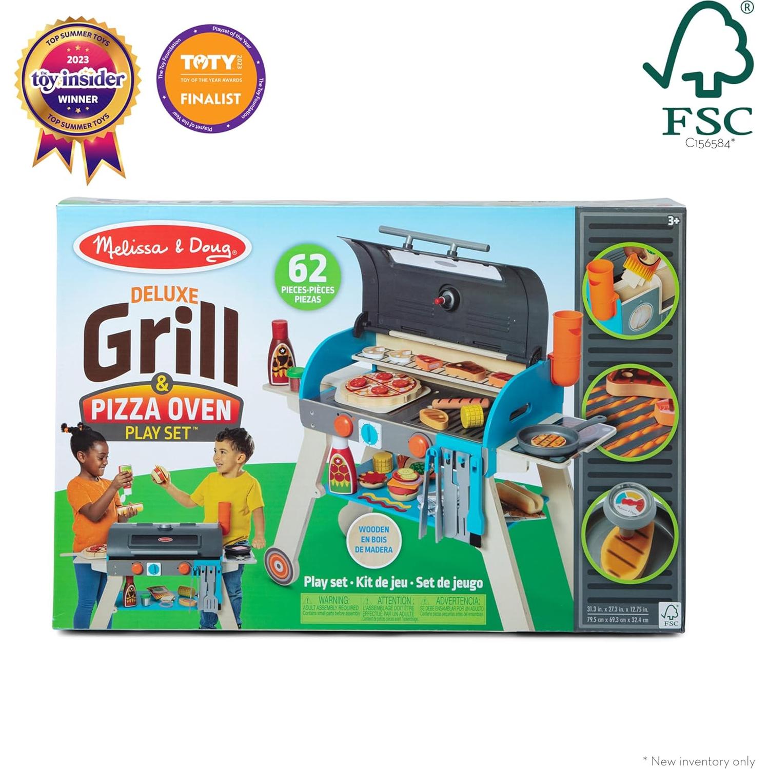 Parrilla de Barbacoa de Madera Melissa & Doug con Horno y Accesorios