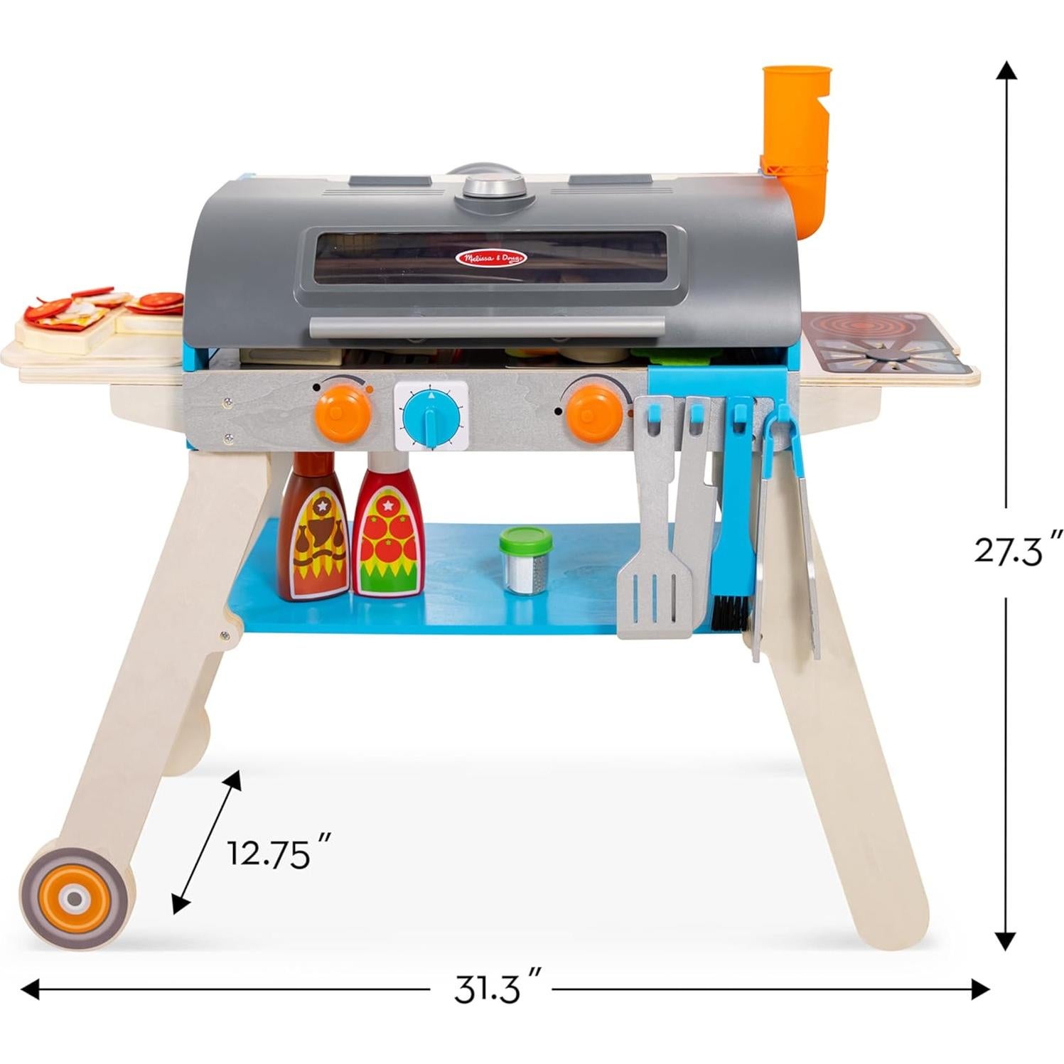 Parrilla de Barbacoa de Madera Melissa & Doug con Horno y Accesorios