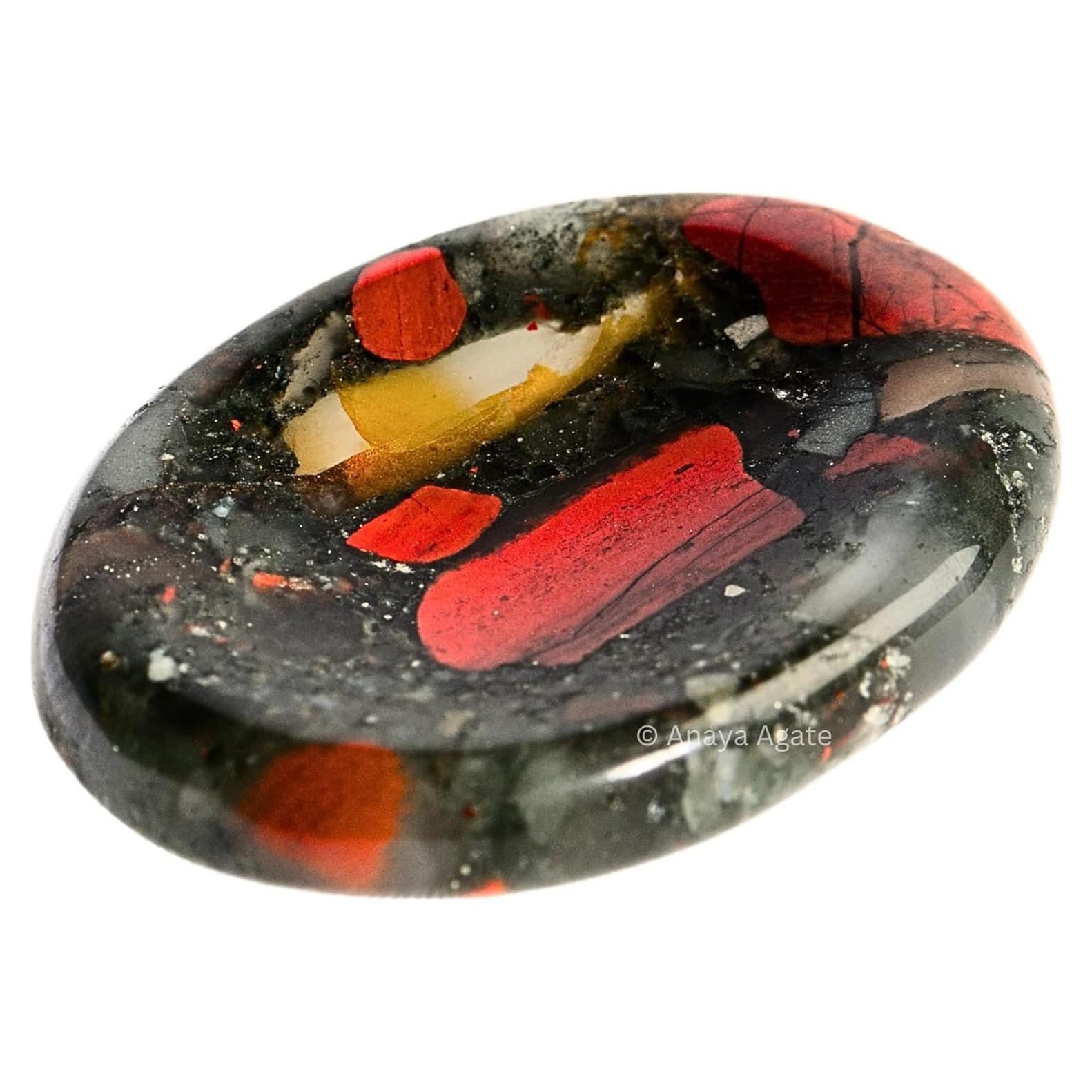 Piedra de Preocupación de Sangre Africana Anaya Agate - 3.5cm