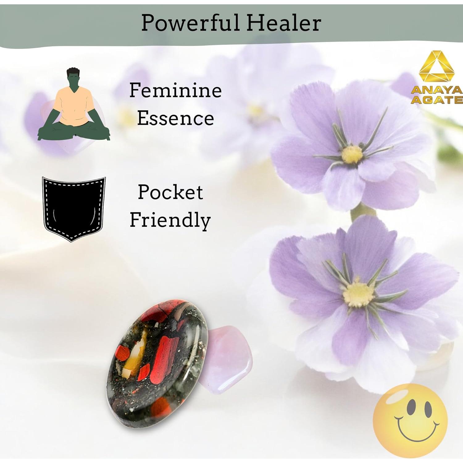 Piedra de Preocupación de Sangre Africana Anaya Agate - 3.5cm