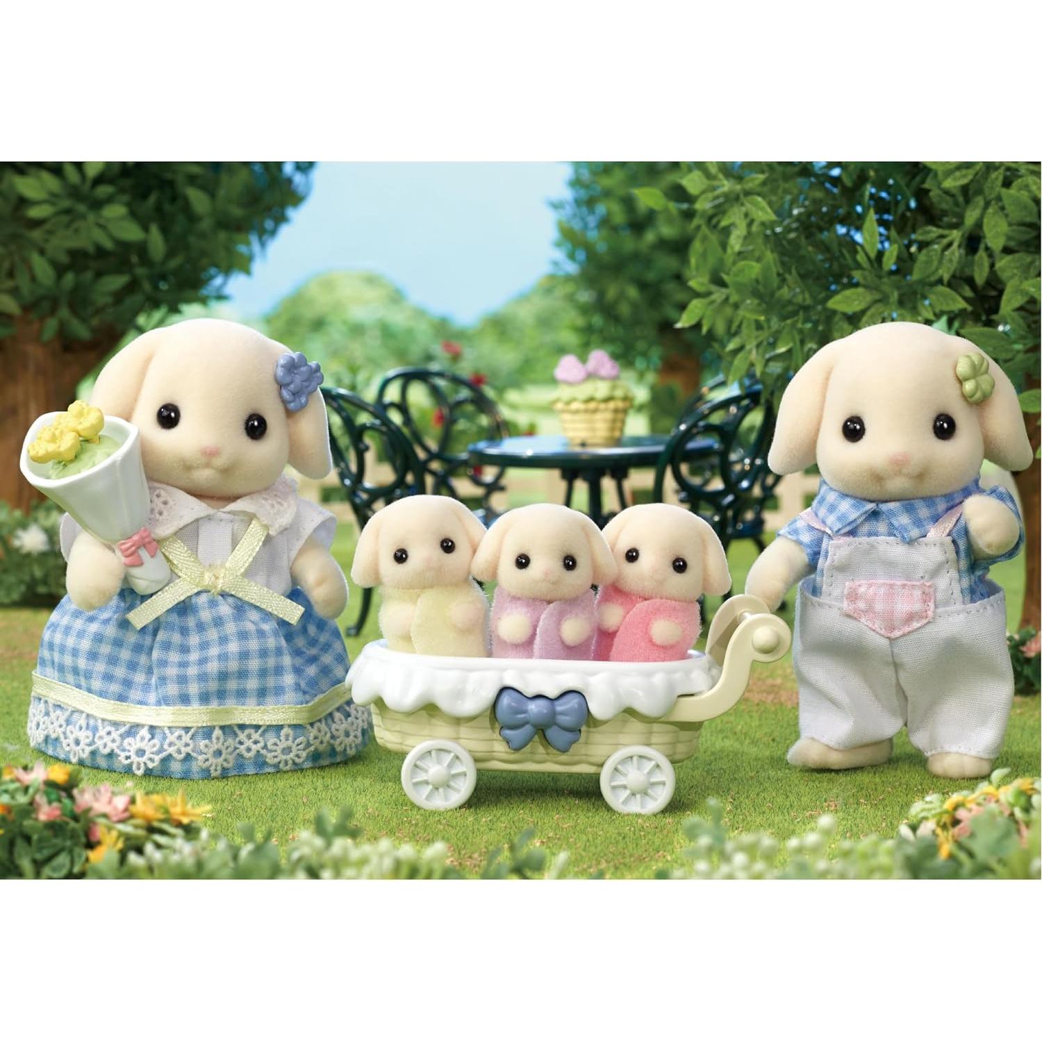 Flora Rabbit Family - Set of 5 Collectible Doll Figures for Children Ages 3+