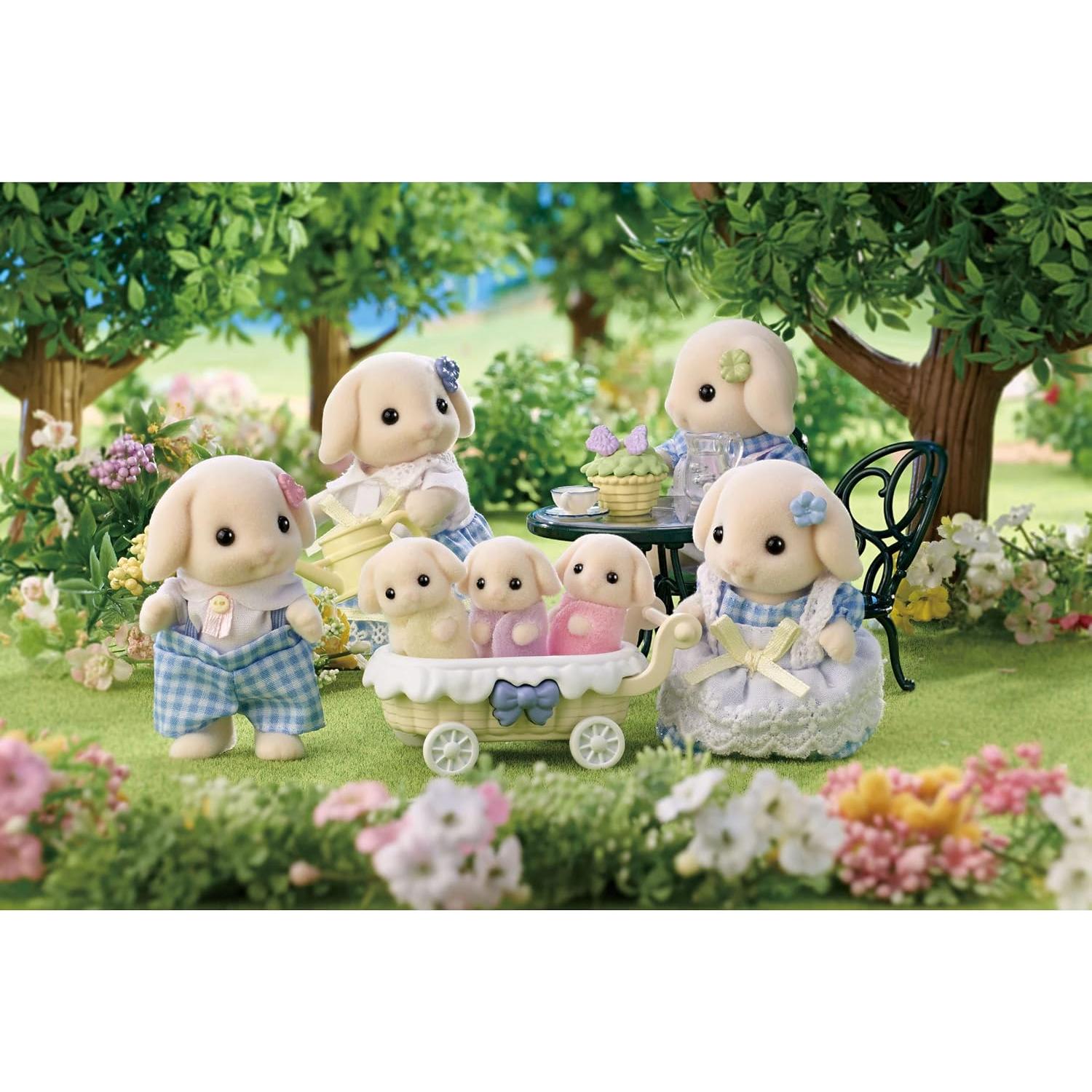 Flora Rabbit Family - Set of 5 Collectible Doll Figures for Children Ages 3+