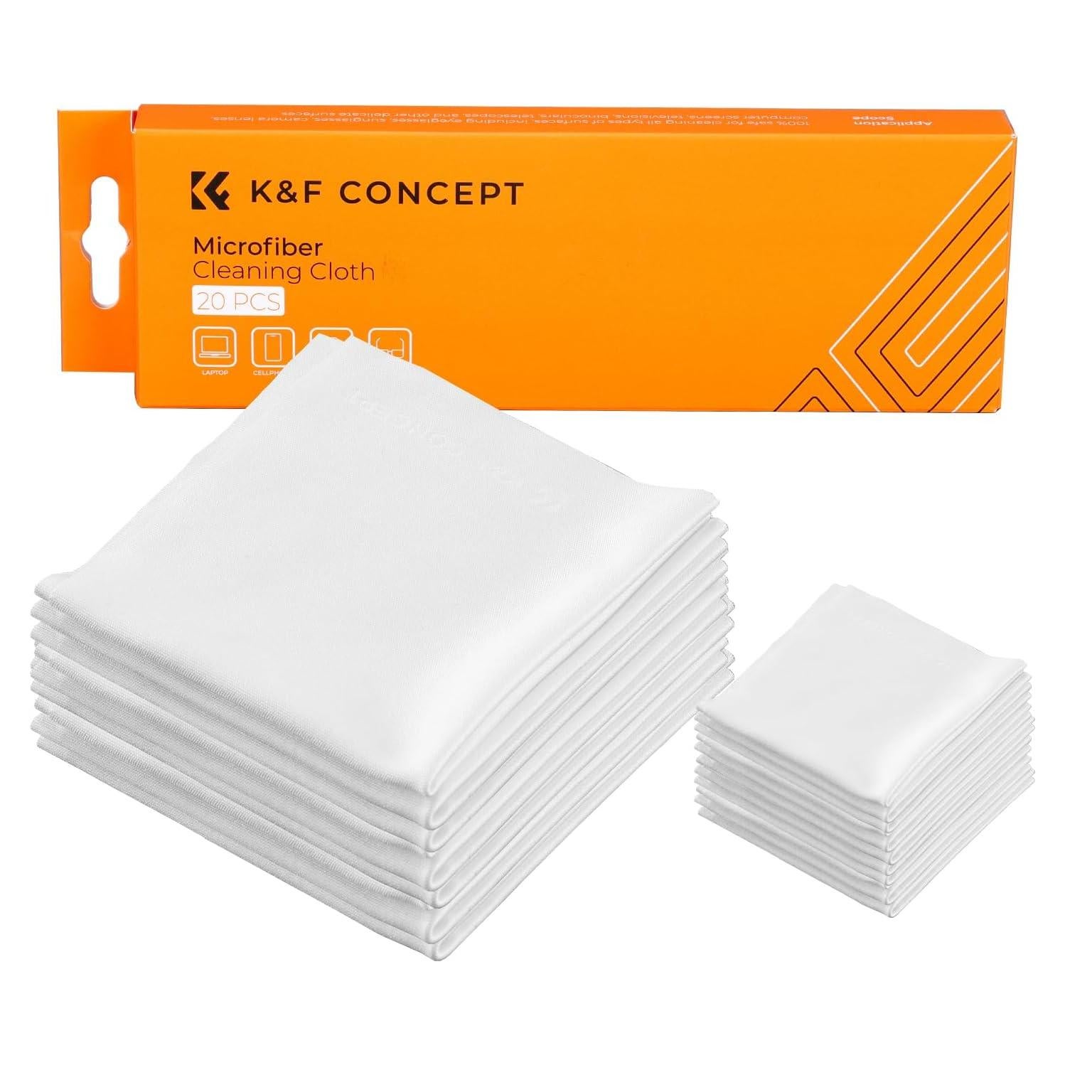 Paquete de 20 Paños de Microfibra K&F Concept 15x15cm