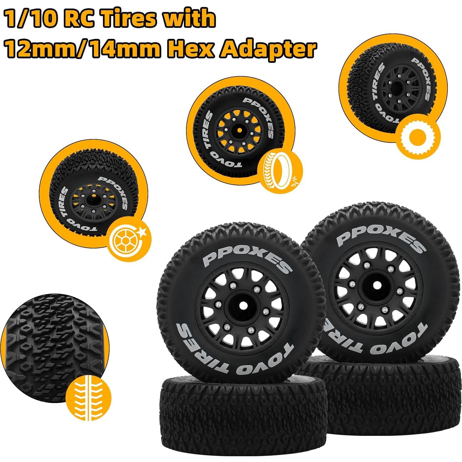 Ruedas y Neumáticos RC Daitoku 1/10 12mm/14mm Negro