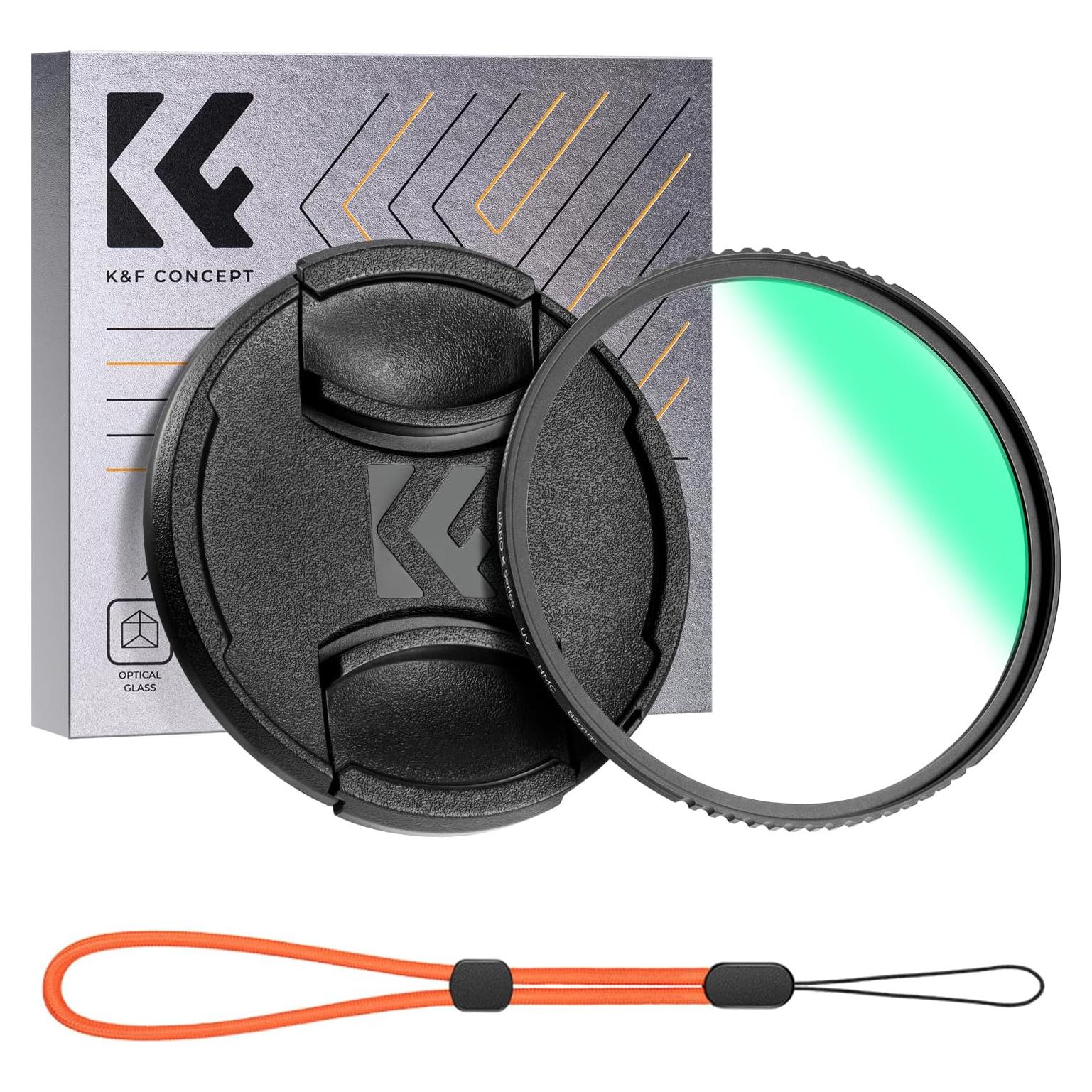 Filtro UV K&F Concept 43mm con Tapa de Lente de Vidrio Óptico