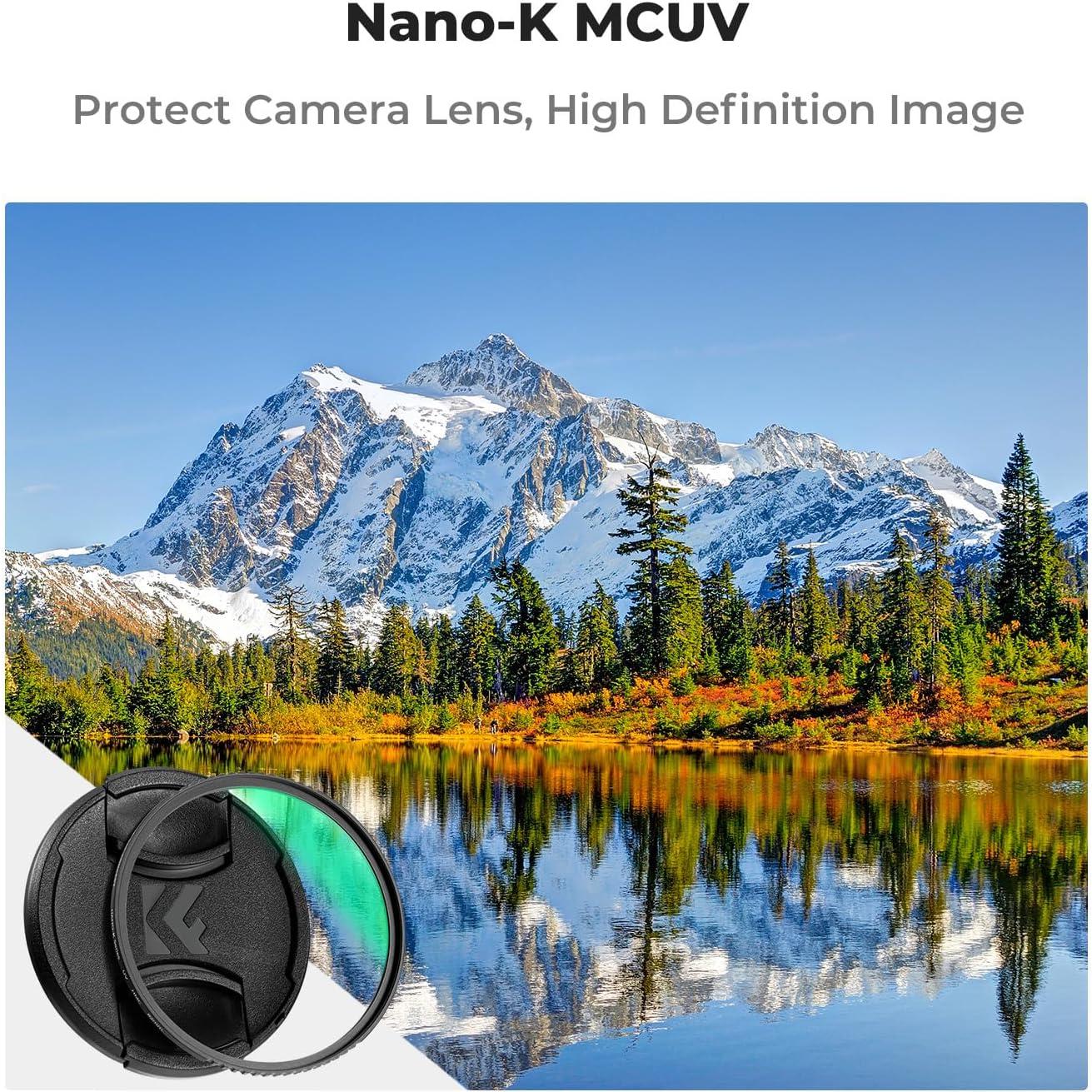 Filtro UV K&F Concept 43mm con Tapa de Lente de Vidrio Óptico