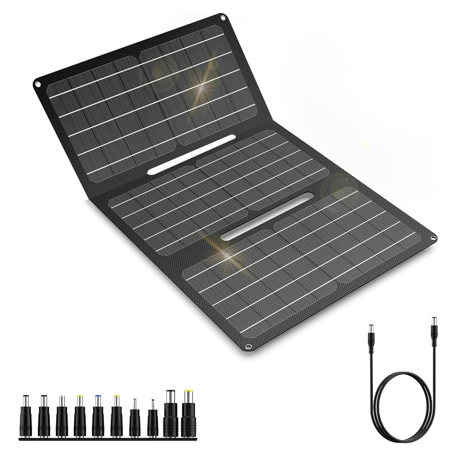 Cargador Solar Portátil ENOFLO 30W Plegable USB-C y DC