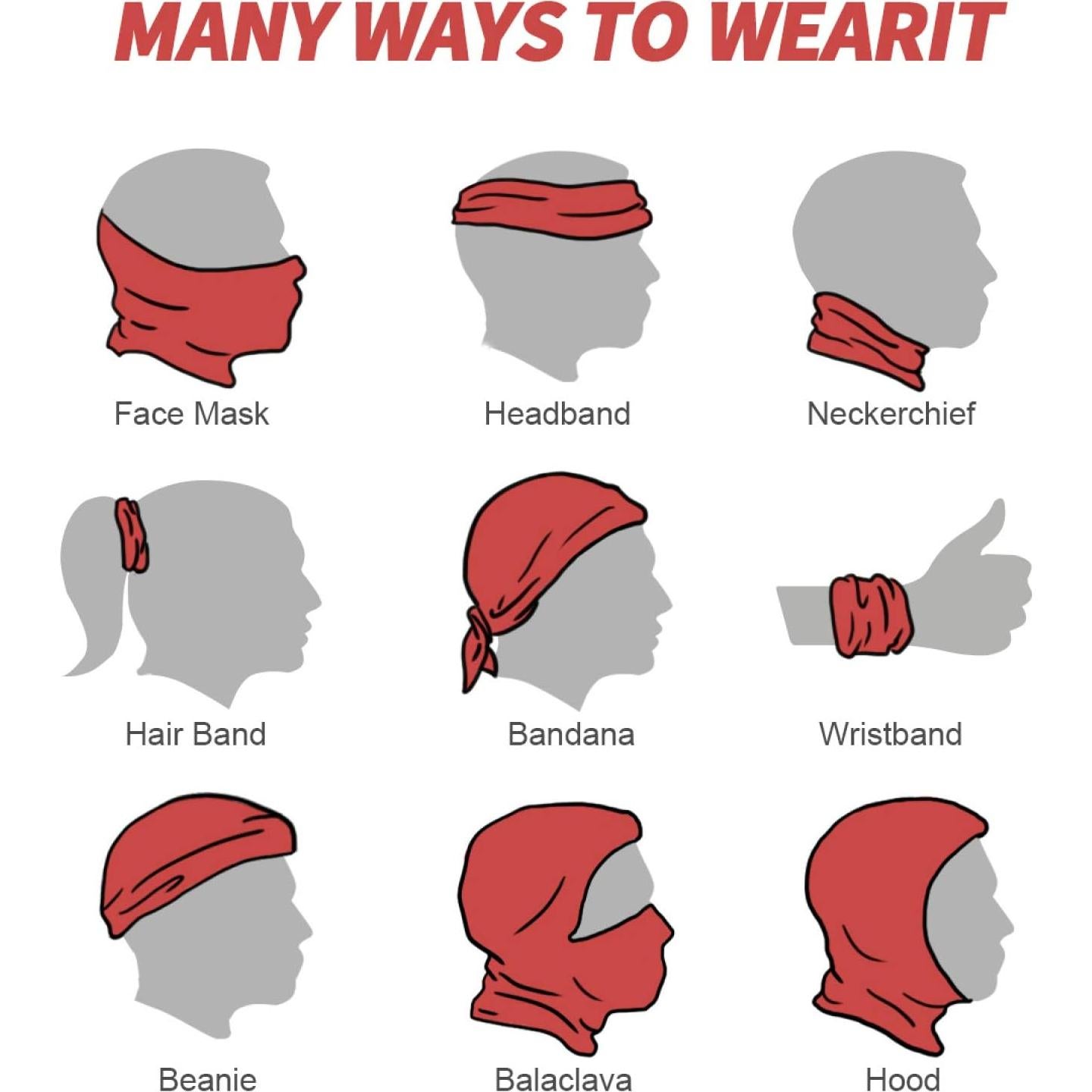 Bufanda Multifuncional VISESUNNY para Hombres y Mujeres - 48x24 cm