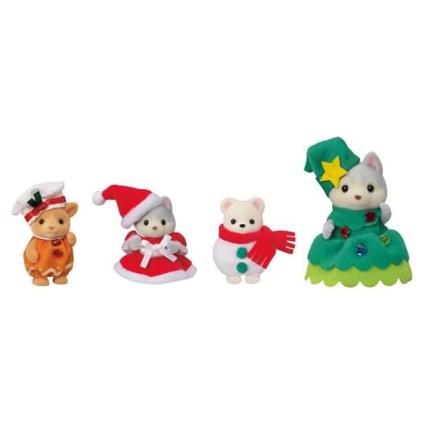 Set Amigos Felices de Navidad Calico Critters con 4 Figuras