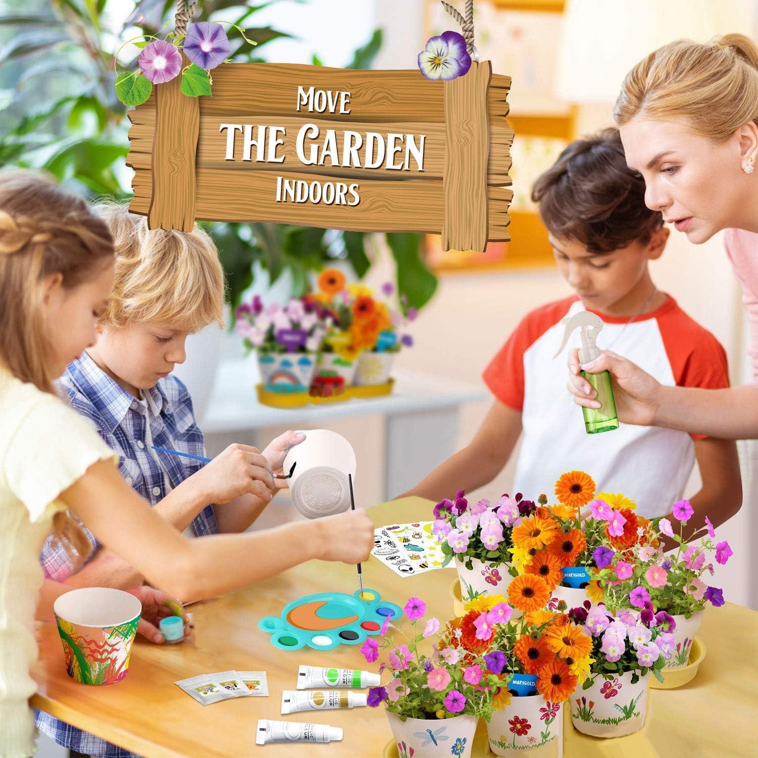 Kit de Jardinería Doiaz para Niños - Cultiva Flores y Pinta Macetas