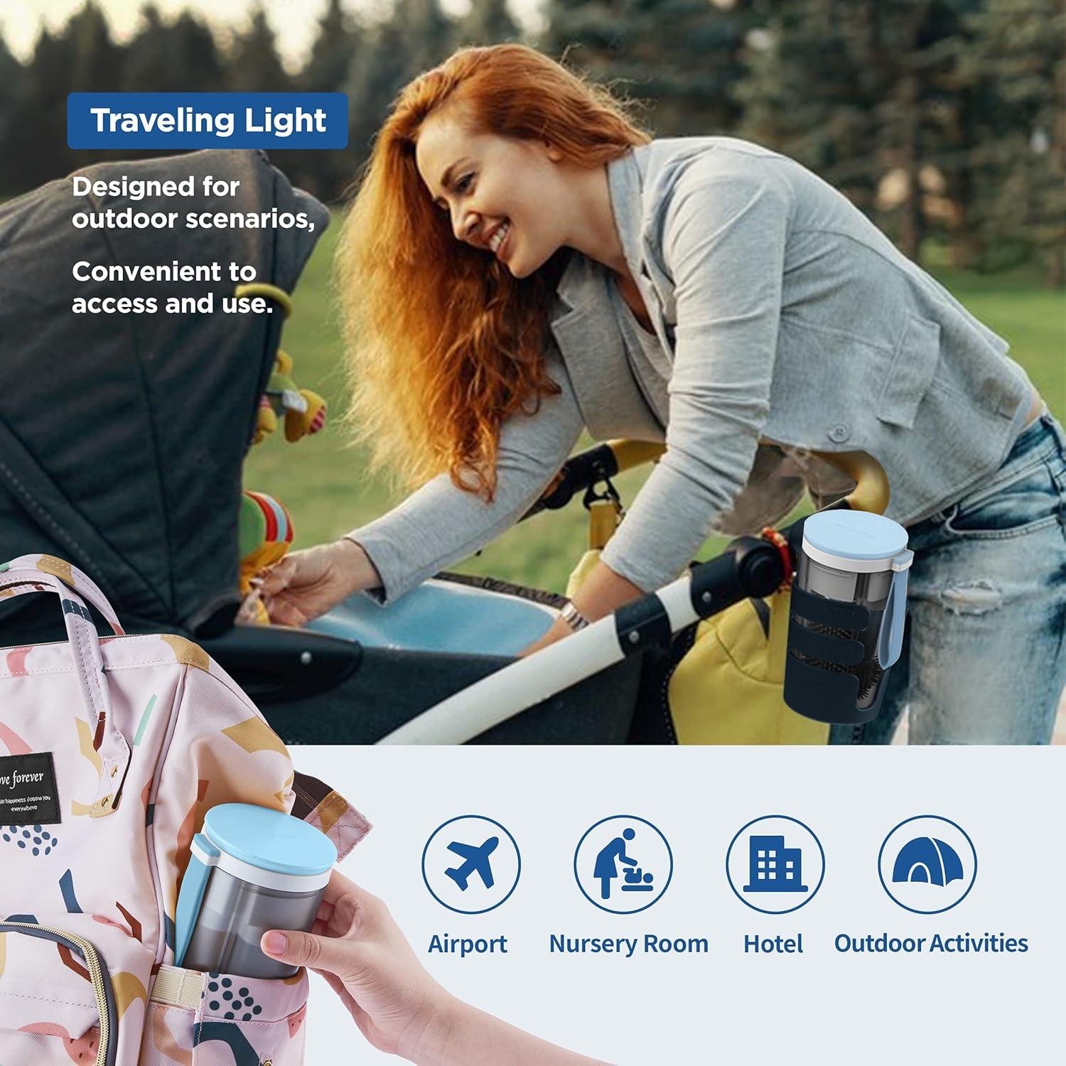 Juego de Cepillos para Biberones de Viaje YOTIME - 6 en 1, Azul