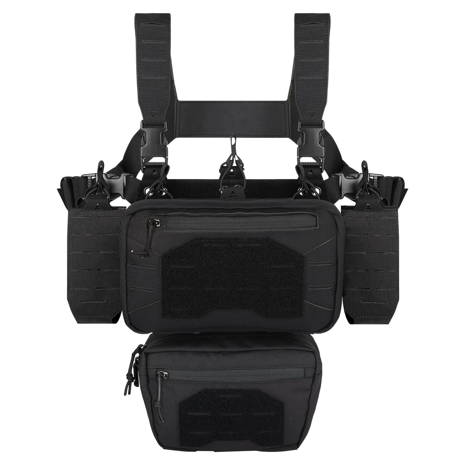 Chaleco Táctico Modular PIKEON Ykd-088 Nylon 1000D Negro