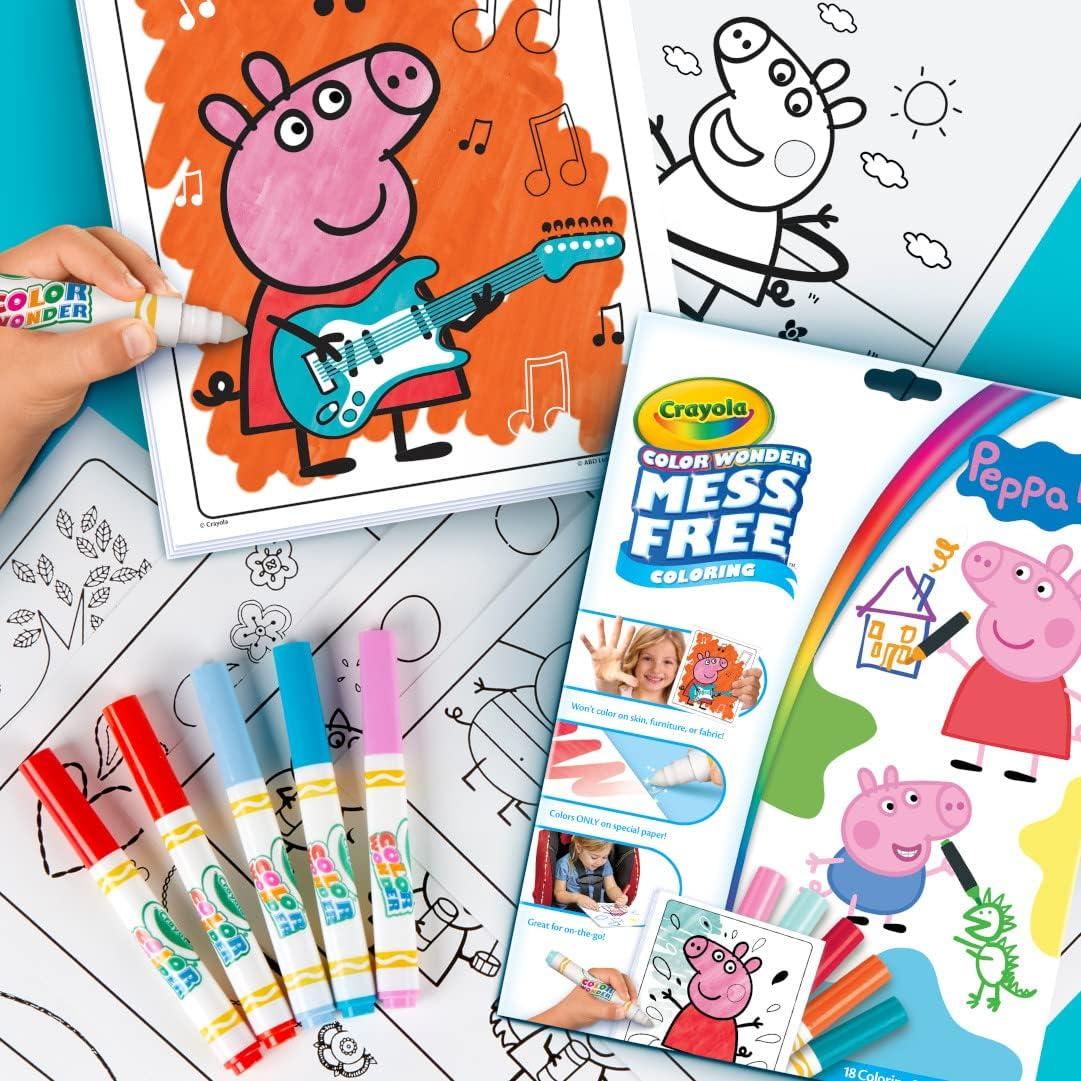 Conjunto Color Wonder Crayola Peppa Pig 18 Páginas y 5 Marcadores