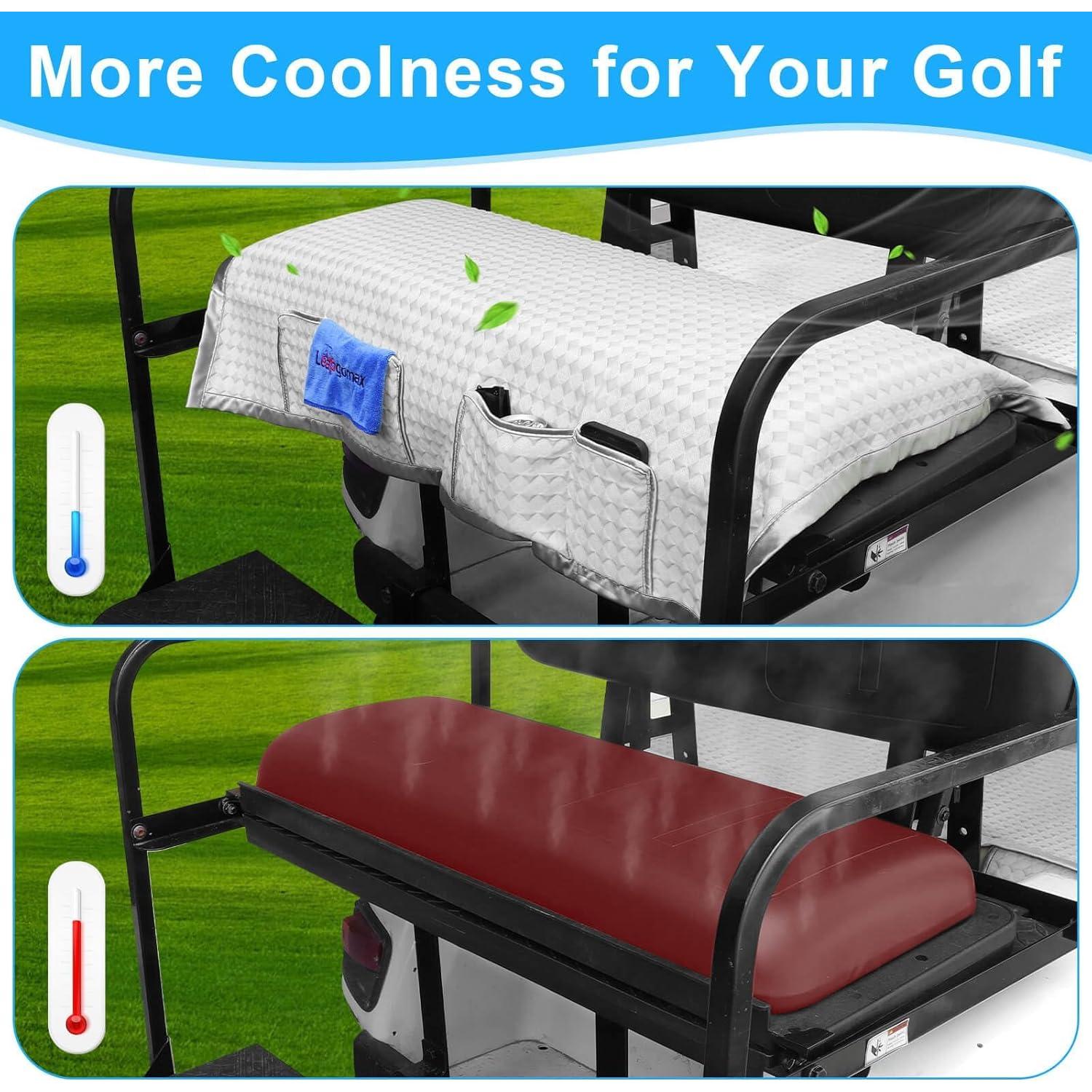 Funda de Asiento Trasero para Carro de Golf LEAPGOMAX Gris