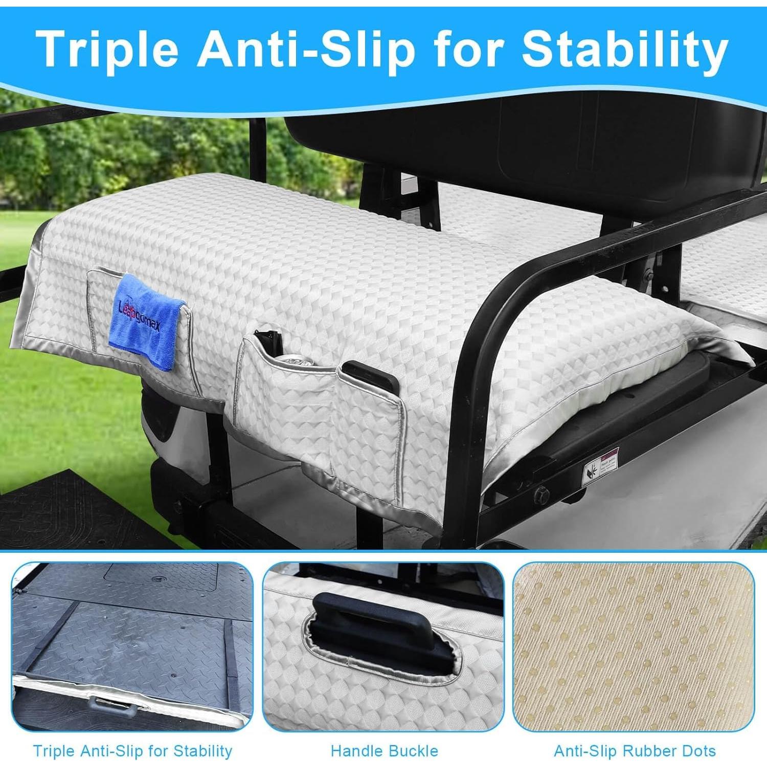 Funda de Asiento Trasero para Carro de Golf LEAPGOMAX Gris