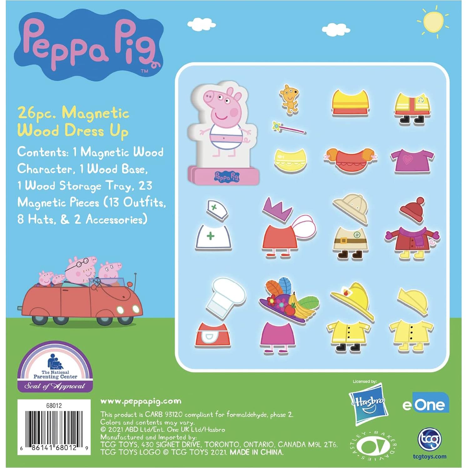 Muñeca Magnética de Madera Peppa Pig con 26 Piezas
