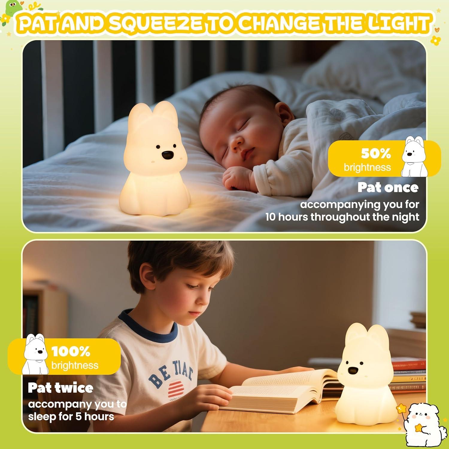 Luz Nocturna LED Silicona Loatme Perro 11x11 cm 7 Colores