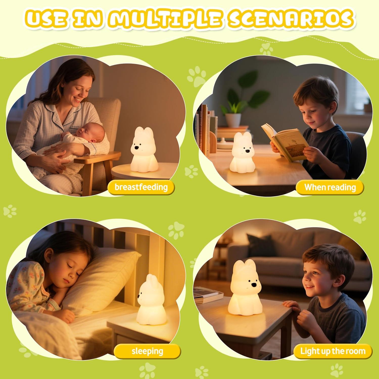 Luz Nocturna LED Silicona Loatme Perro 11x11 cm 7 Colores