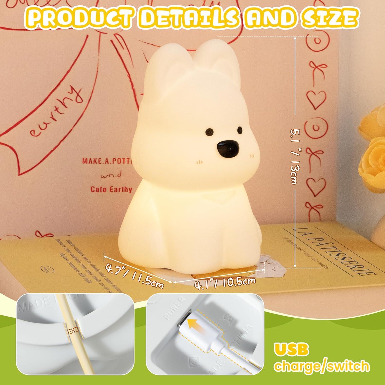 Luz Nocturna LED Silicona Loatme Perro 11x11 cm 7 Colores