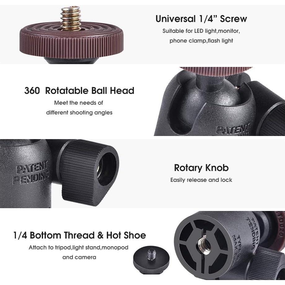 Soporte de cámara flexible KAGYOKU 11" con cabezal giratorio