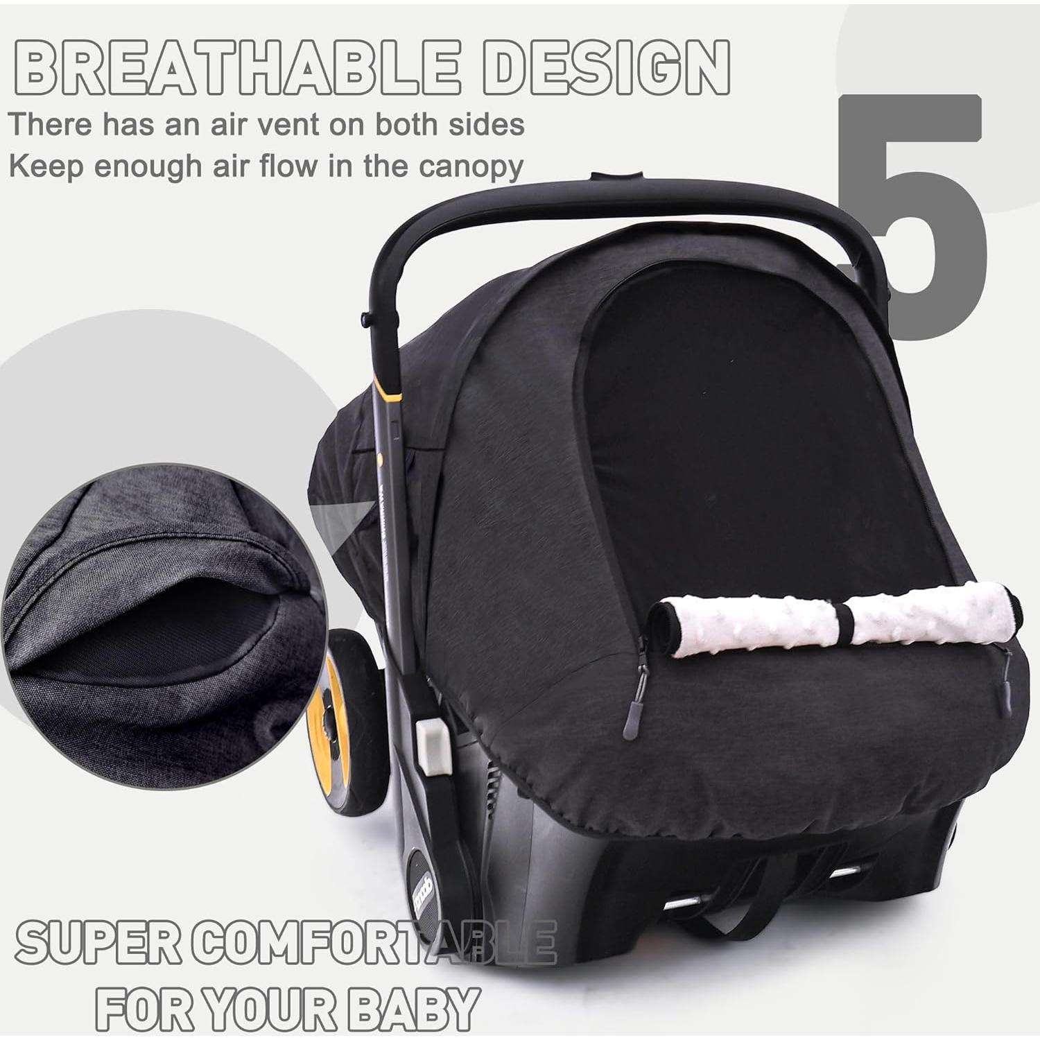 Cubierta de Asiento de Coche Impermeable Doona Bebés Negro