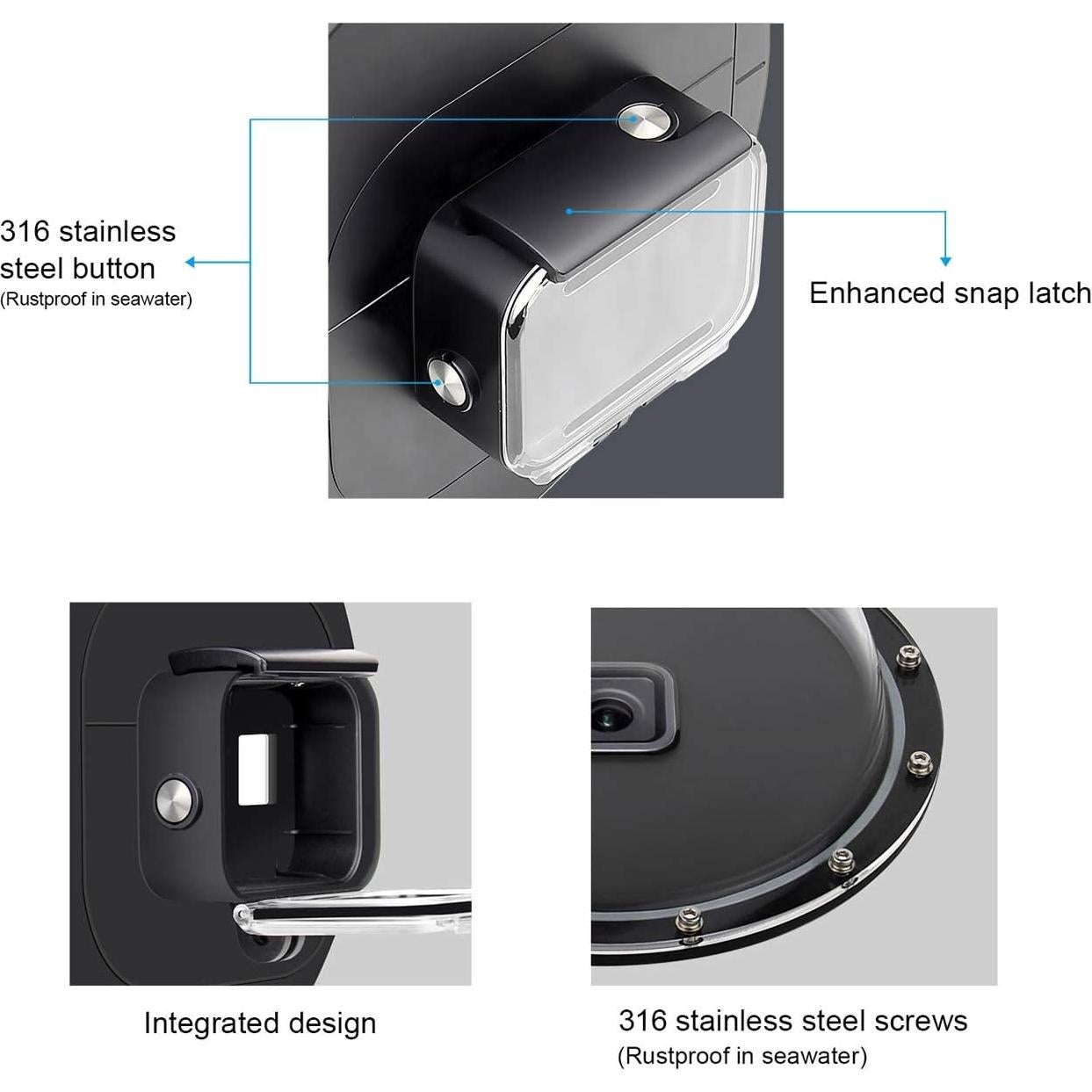 Puerto Domo SOONSUN para GoPro Hero 8 Black - 44.8m Impermeable