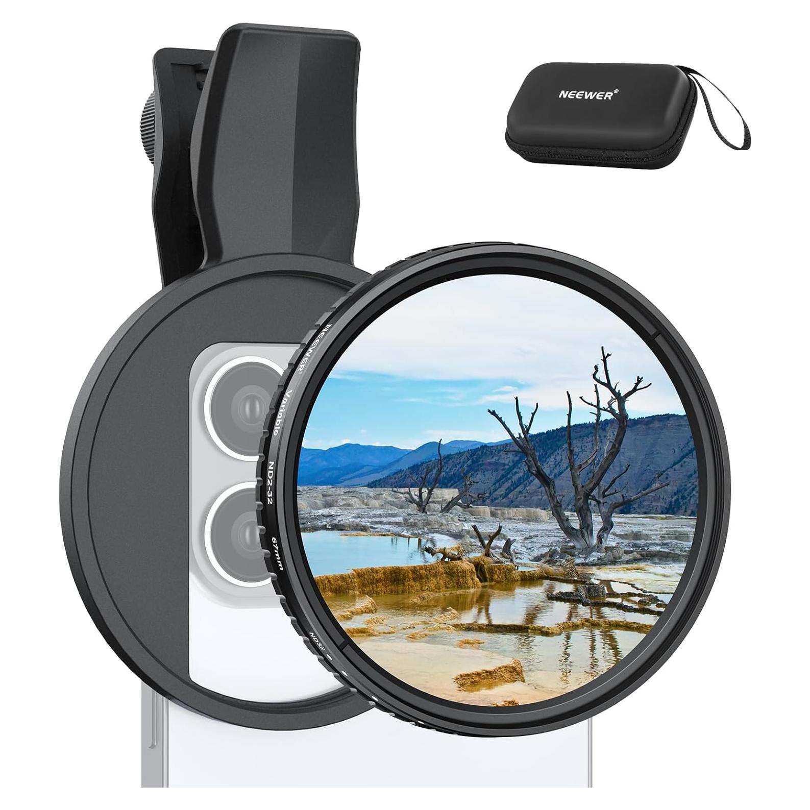 Filtro ND Variable 67mm NEEWER para iPhone ND2-32 Clip On