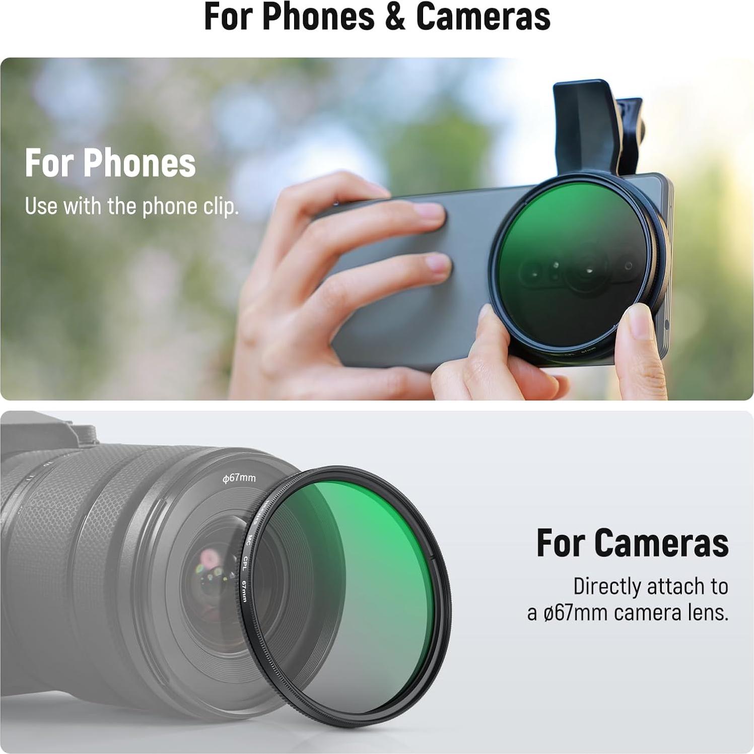 Filtro CPL NEEWER 67mm para Teléfono Android - Accesorio Fotografía