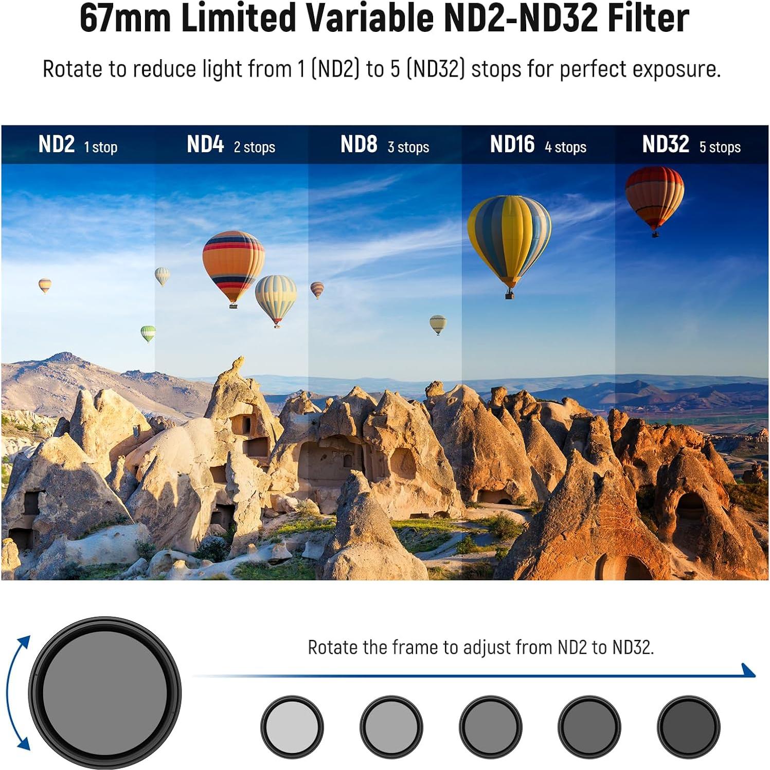 Filtro ND Variable NEEWER 67mm para Teléfono Android ND2-32
