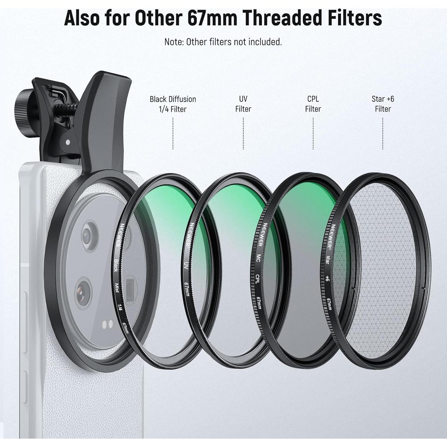 Filtro ND Variable NEEWER 67mm para Teléfono Android ND2-32