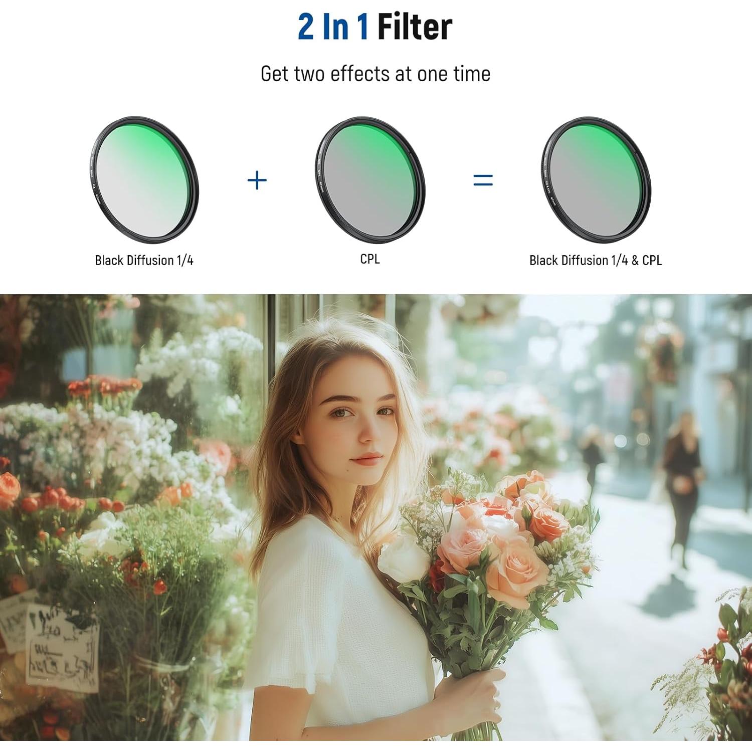 Filtro CPL y Difusión 67mm NEEWER para iPhone 16 15 14 13