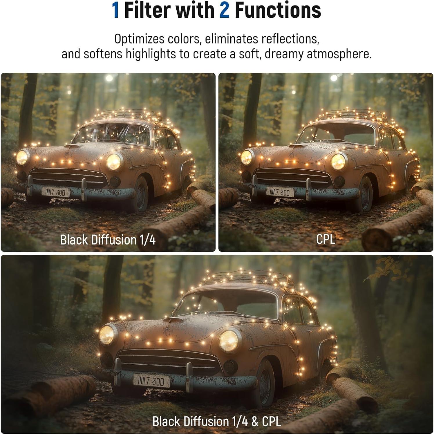 Filtro CPL y Difusión 67mm NEEWER para iPhone 16 15 14 13