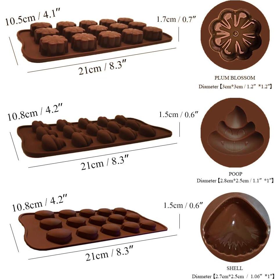 6 Moldes de Silicona CNYMANY para Chocolate y Caramelo