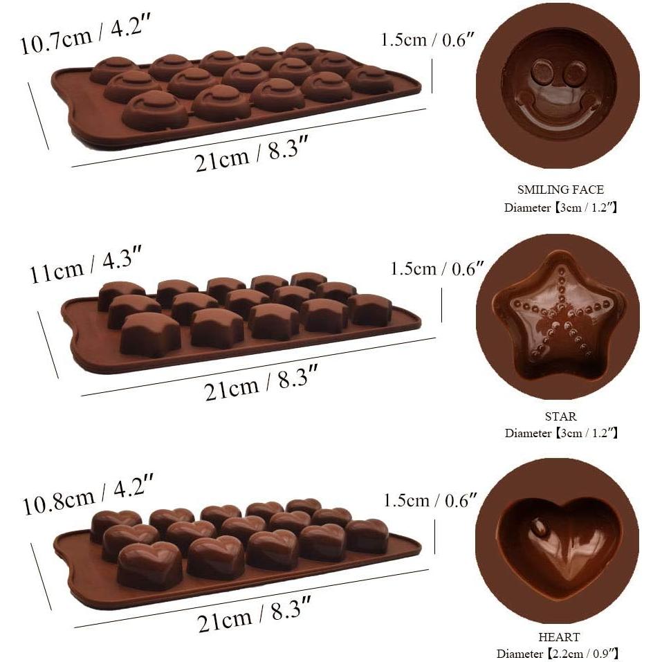 6 Moldes de Silicona CNYMANY para Chocolate y Caramelo