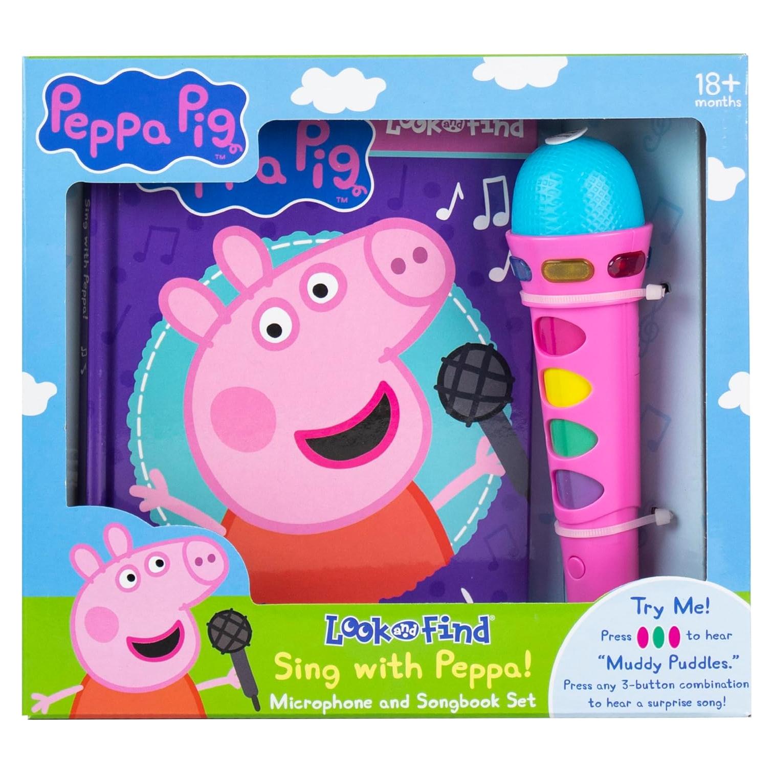 Peppa Pig - Sing with Peppa! Microphone and Look and Find Sound Activity Book Set - PI Kids (Play-A-Song)
