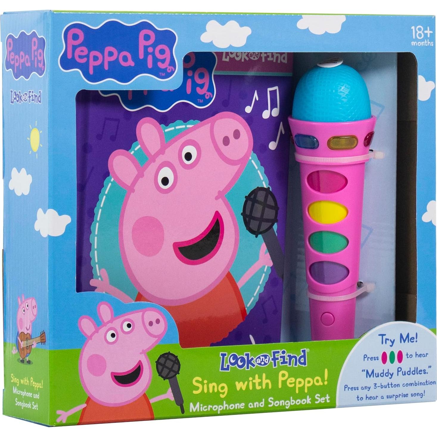 Peppa Pig - Sing with Peppa! Microphone and Look and Find Sound Activity Book Set - PI Kids (Play-A-Song)