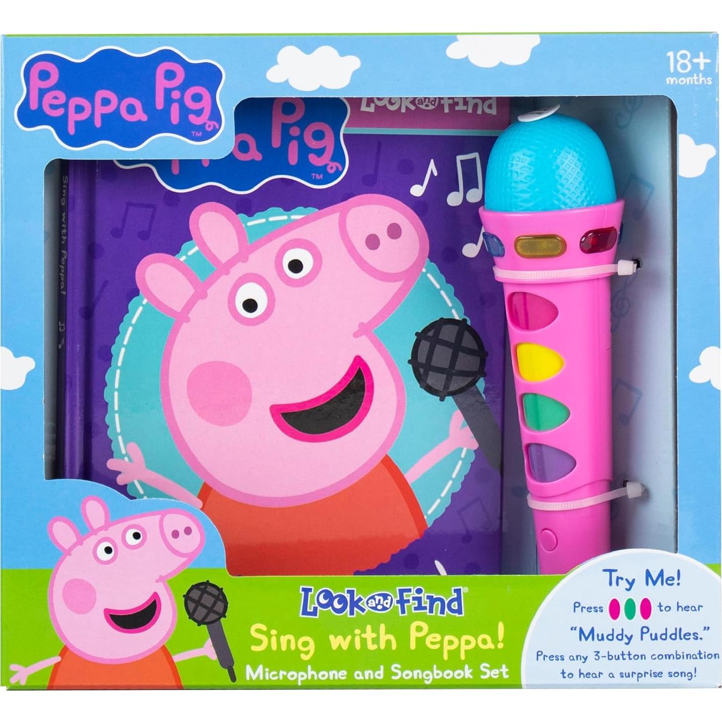 Peppa Pig - Sing with Peppa! Microphone and Look and Find Sound Activity Book Set - PI Kids (Play-A-Song)